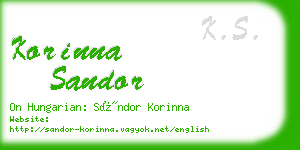 korinna sandor business card